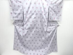 絣柄織り出し手織り紬単衣着物